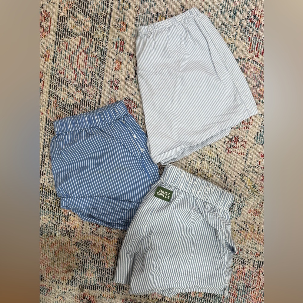 BLUE AND WHITE STRIPED BOXER SHORTS BUNDLE
